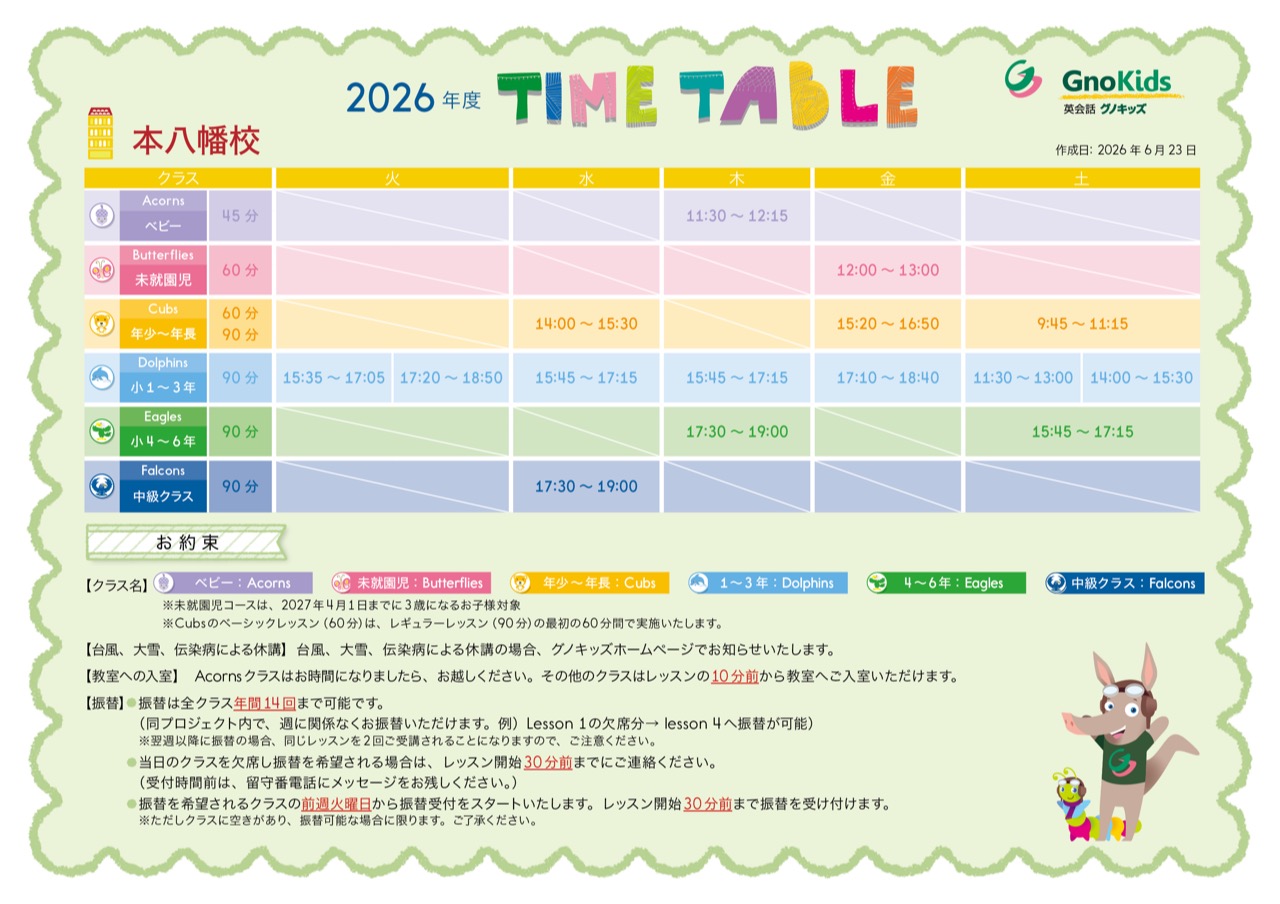 タイムテーブル